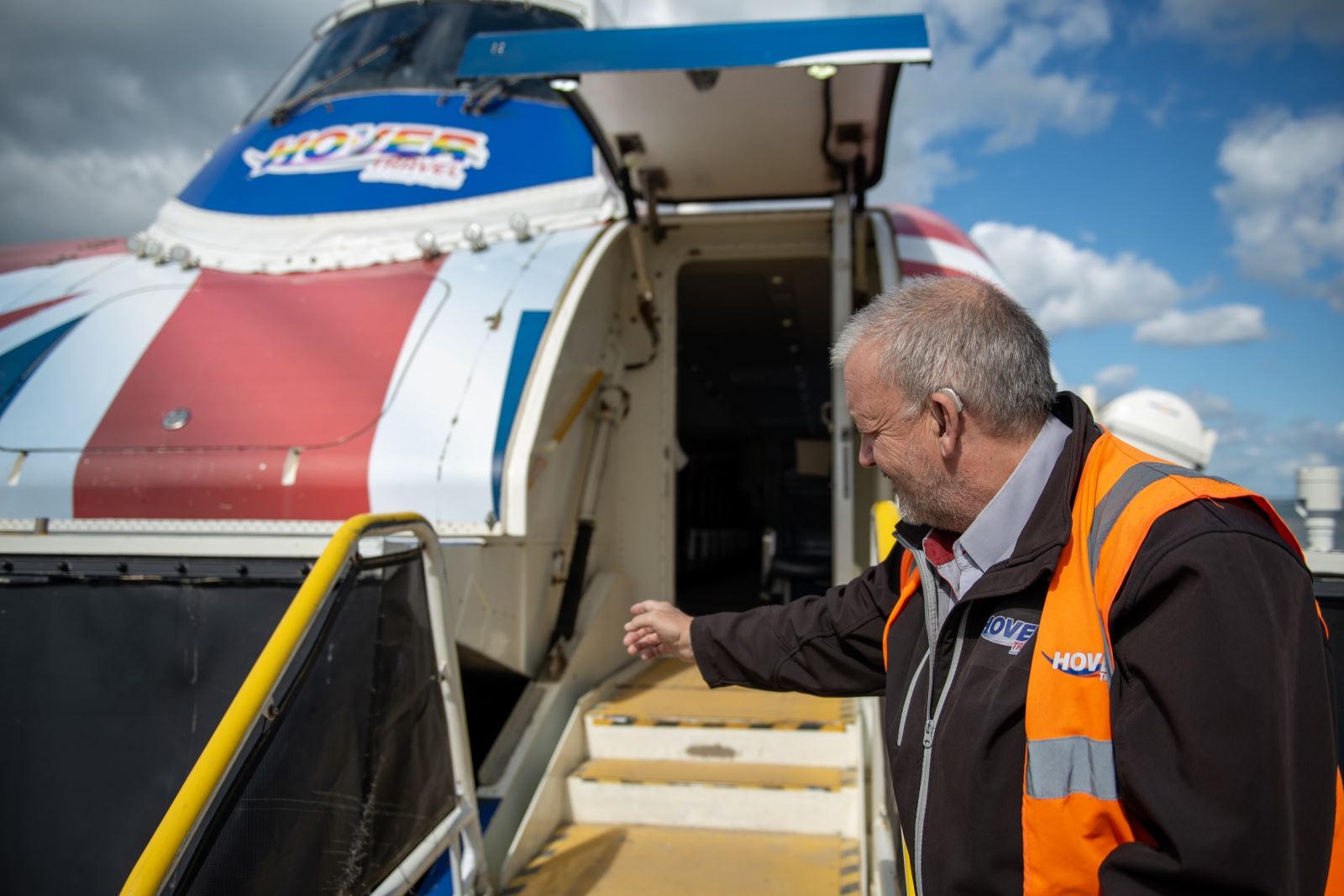 Hovertravel's Mike delivering a behind-the-scenes tour